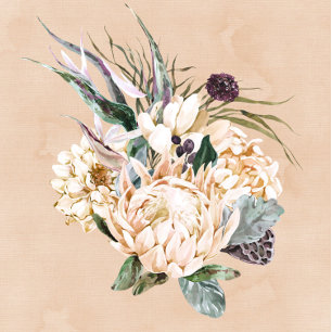 Tropical Boho White Protea Wedding Shower Invites