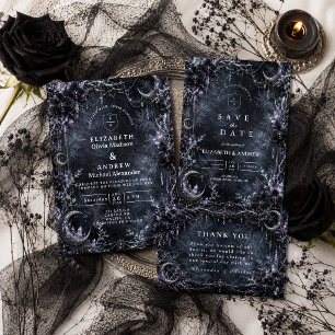 Enchanted Goth Winter Wedding Thank You Card
