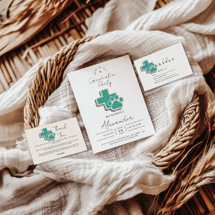 Veterinary School Paw Graduation Party Invitation