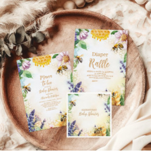Mama to Bee Wildflower Honeybee Mommy Baby Shower Invitation