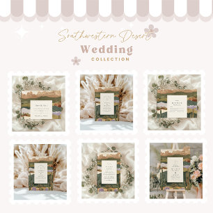 Southwestern Desert Cactus Landscape Wedding Invitation