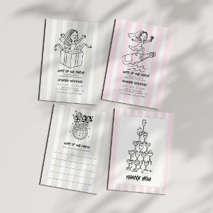 Champagne & Blush Chic Champagne Tower Thank You Card
