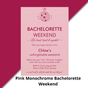 Modern Minimalist Bachelorette Weekend   Pink  Acrylic Tumbler