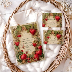 Vintage Strawberry Garden Baby Shower Napkins