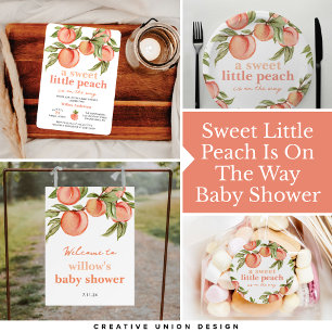 Sweet Peach Baby Shower Books for Baby Card