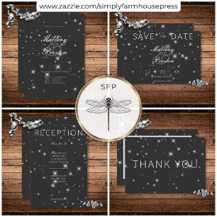 Modern Charcoal Black Winter Sparkle Details Enclosure Card