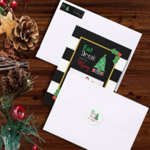 Eat Drink And Be Merry Christmas Holiday Card