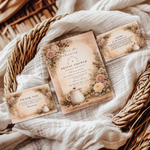 Rustic Espresso Bar Bridal Shower Napkins