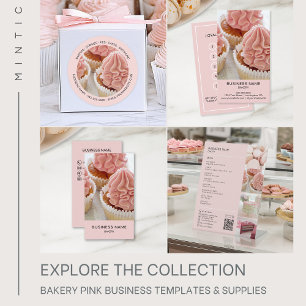 Bakery Promotion Photo Social Media QR Pink Flyer