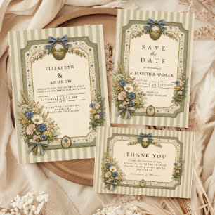 Romantic Rustic Wildflower Wedding Invitation
