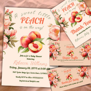 A Sweet Little Peach Summer Floral Baby Shower Napkins