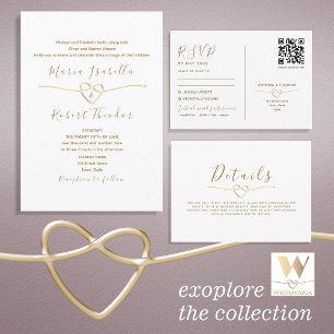 Minimalist Elegant Gold Wedding Place Card