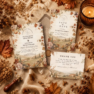 Whimsical Boho Autumn Wedding Invitation
