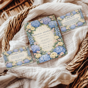 Classic Hydrangea Floral Bridal Shower Invitation