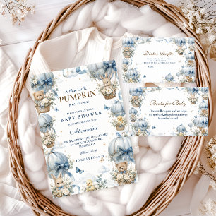 Whimsical Blue Little Pumpkin Baby Shower Napkins