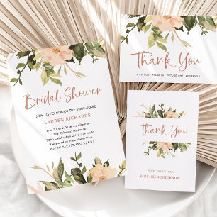 Vintage Floral   Elegant Bridal Shower Invitation