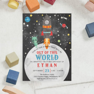 Outer Space Birthday Invitation Any Age with Photo