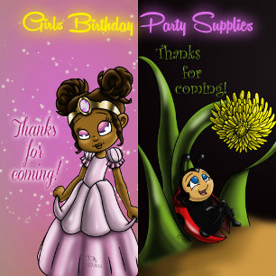 African American Girl Superhero Birthday Paper Plates