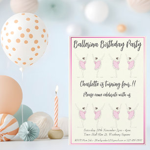 Ballerina Birthday Party Invitation