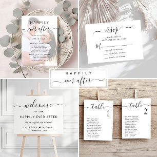 Chic Script Wedding Table Seating Chart Card