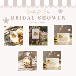 The bride to bee golden honey bloom invitation
