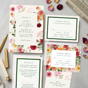 Formal Florals Sage Green Garden Wedding Enclosure Card