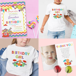 Colorful Candy Theme Birthday Party Backdrop