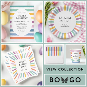 Personalized Modern Colorful Easter Egg Hunt Party Gift Tags