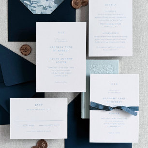 Simple Elegant Typography Wedding Letterpress Invitation