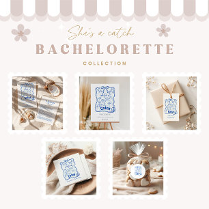 Blue Bow Tropical Bachelorette Celebration Napkins