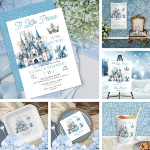 A Little Prince Is On His Way Boy Baby Shower Invitation