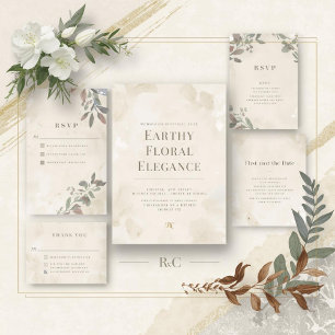 Elegant Floral Wedding Menu Card