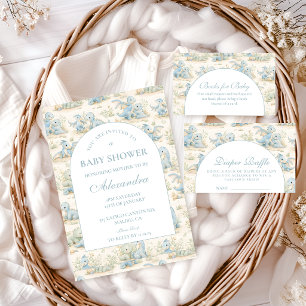 Blue Dinosaur Storybook Baby Shower Napkins