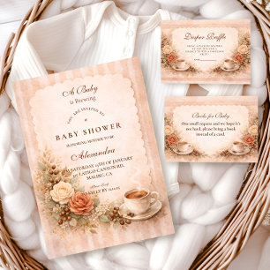 Neutral Rustic A Baby Is Brewing Baby Shower Napkins