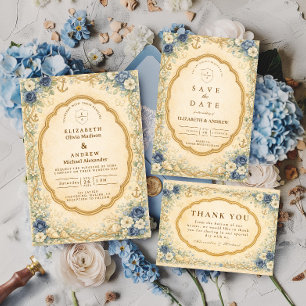 Vintage Navy Nautical Garden Wedding Foam Board