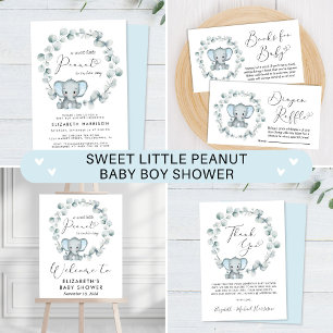 Elephant Eucalyptus Baby Boy Shower Paper Plates