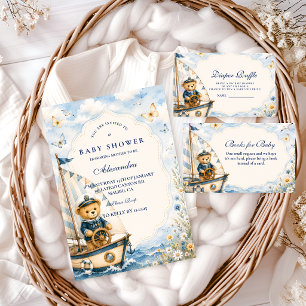 Whimsical Sailor Bear Baby Shower Napkins
