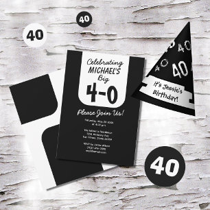 Celebrating the Big 4-0 Modern 40th Birthday Invitation