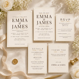 Editable Soft Ivory Elegance RSVP Card