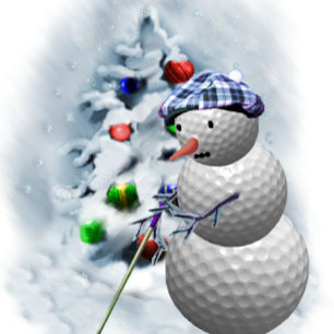 Golf Ball Snowman Christmas Holiday Card