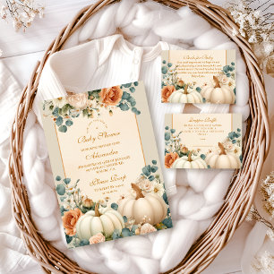 Rustic Pumpkin Floral Baby Shower Napkins