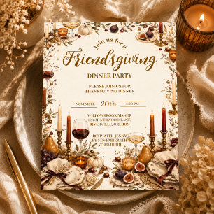 Elegant Cozy Candlelight Friendsgiving Paper Plates