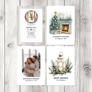 Togetherness Reimagined Watercolor Year in Review Holiday Card