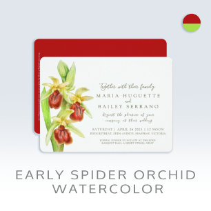 Early Spider orchid watercolor wedding invites