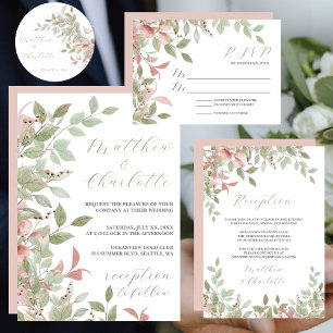 Spring Flowers Watercolor Pink Wedding Banner