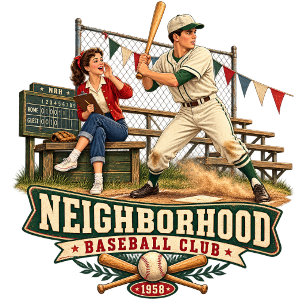 Neighborhood Baseball Club Vintage Women's Front & T-Shirt