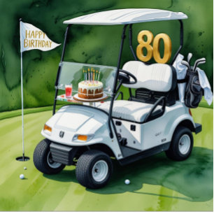 Golf  80th Birthday for Golfer Paper Plates