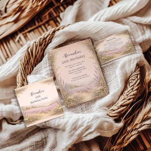 Lavender Field Garden Birthday Thank You Card