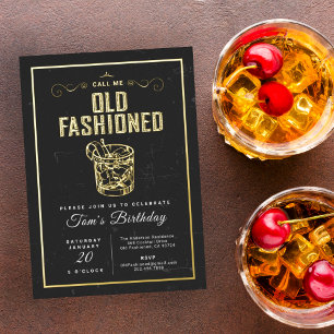 Call Me Old Fashioned Whiskey Cocktail Birthday Square Paper Coaster