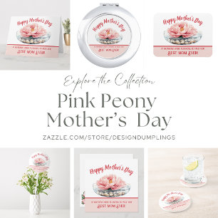Soft Pink Peony Mother's Day Round Card